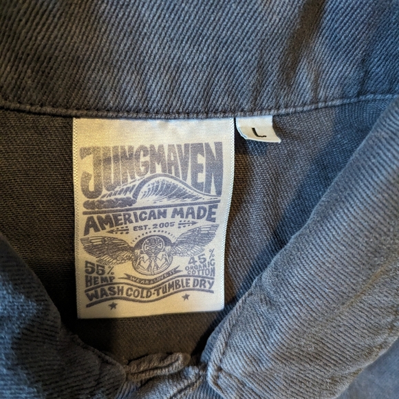 Jungmaven Mechanic Jacket Hemp Cotton Diesel Gray Women's Size Large Made in USA - Picture 3 of 5
